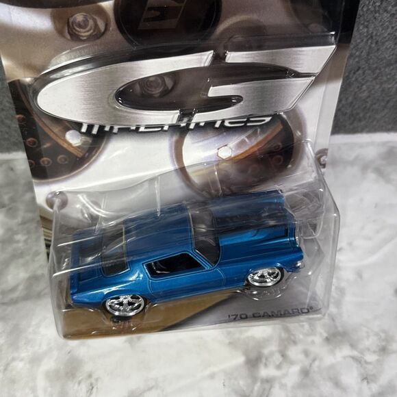 2006 Hot Wheels G Machines Blue '70 Camaro 1/50 Scale Blue Black Stripes - Picture 2 of 4